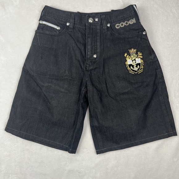 COOGI Shorts Coogi Shorts Mens 3x12 Black Jean Jort Embroidered
